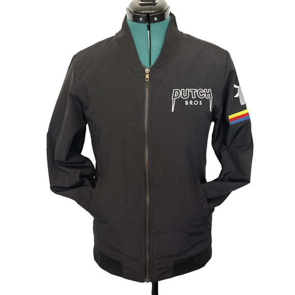 Dutch Bros Coffee Full ZipUp Bomber Jacket Black Size Small Embroidered Logo - Picture 4 of 8